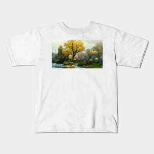 Japanese Landscape Oil Painting Kids T-Shirt